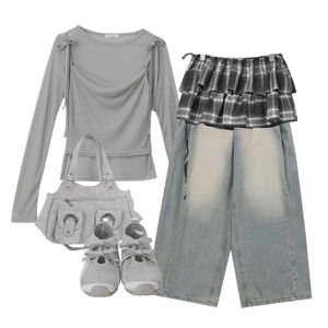 데님,가방,레이어드,스커트,여름,신발,ootd,코디 코디