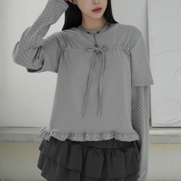 Tweet Dot Frill Shirt