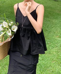 Inipin Frill Sleeveless Bustier -3color