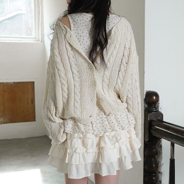 레인드 투웨이 케이블 가디건