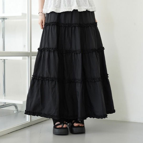 Age frill long skirt