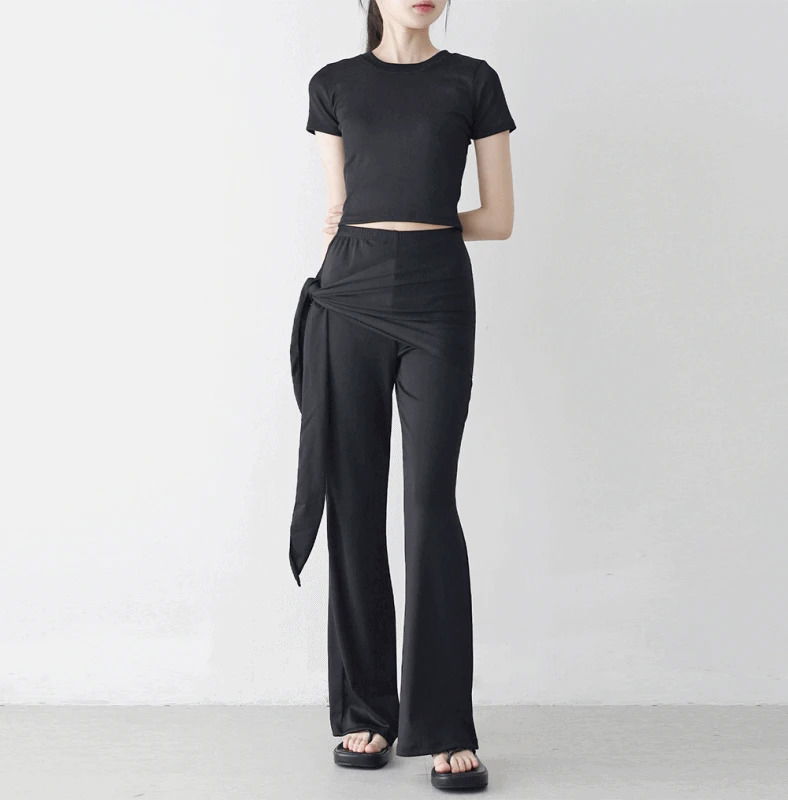 Ruble Slim T-shirt + Wrap Pants Set 套裝