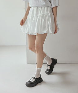 Berryin Banding Balloon Pumpkin Cancan Mini Skirt