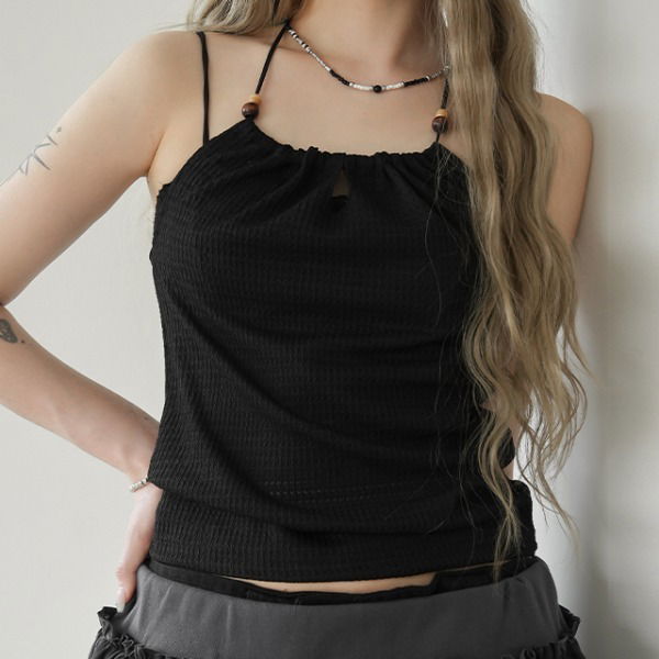 Dew Shirring Halter Sleeveless