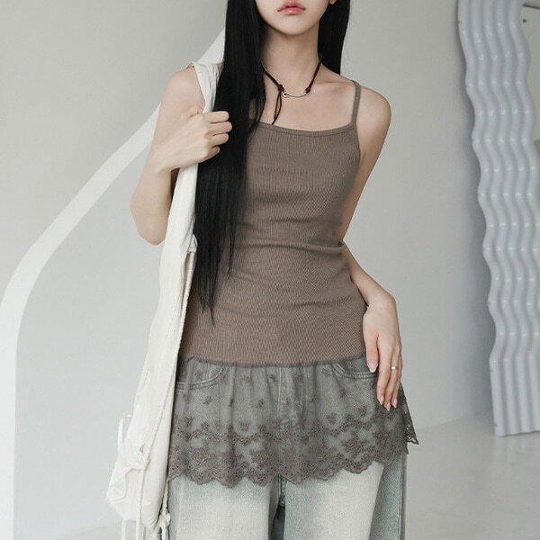 Loage Lace Layered Sleeveless 无袖