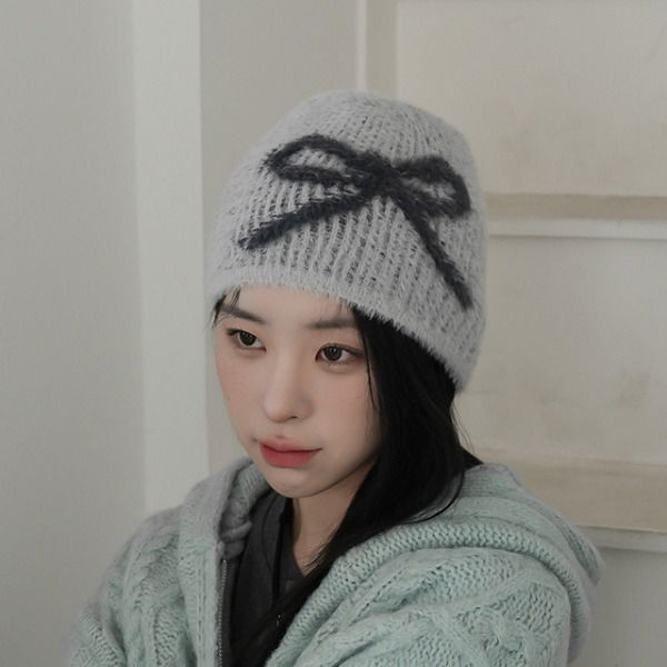 Meiso Angora Ribbon Beanie