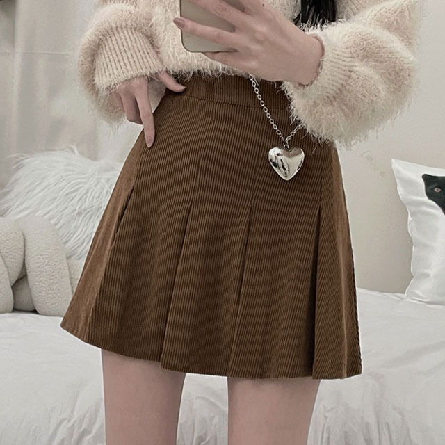 Swing golden pleated mini short skirt