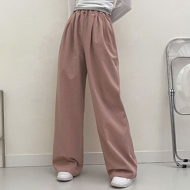 Two Pintuck Bio Cotton Wide Long Pants