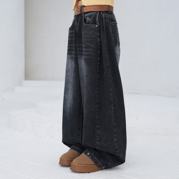 Akab Folding Wide Denim Pants