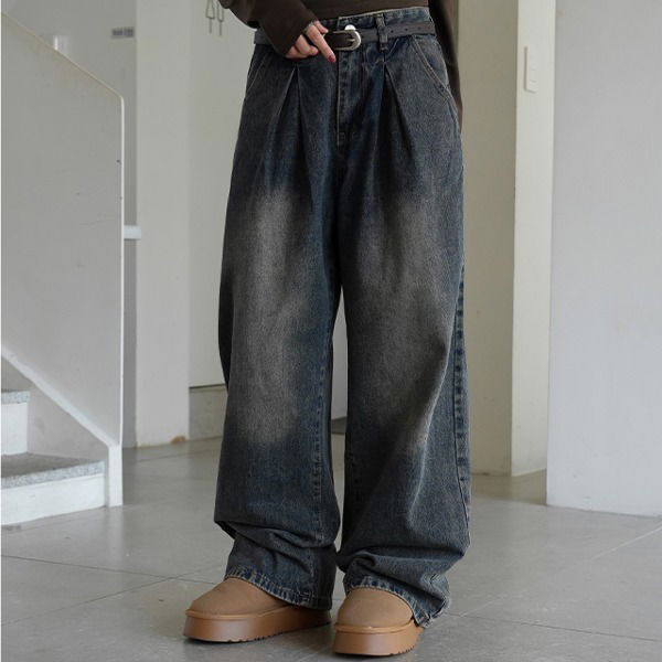 Withers Pintuck Wide Denim Pants 牛仔裤
