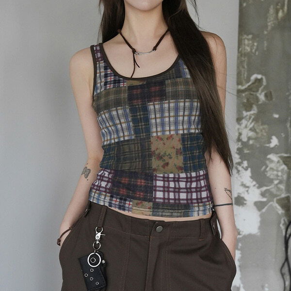 Lumio Flower Check Sleeveless