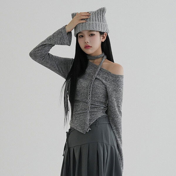 코츠 언발 오프숄더 티셔츠