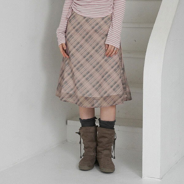 Celine checked midi skirt