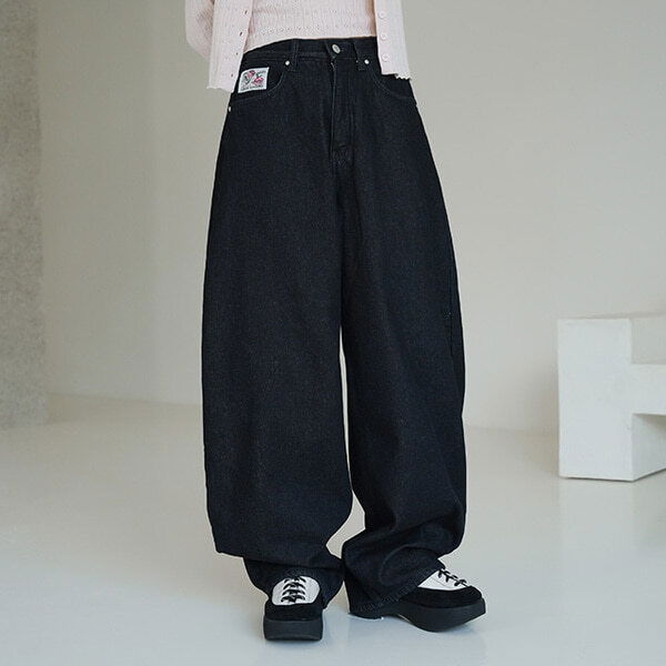 Roslyn Patch Wide Denim Pants 牛仔裤