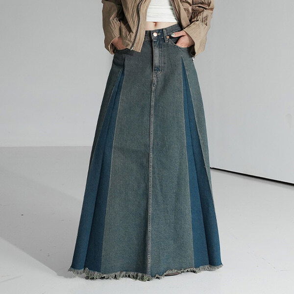 Tiff denim long skirt