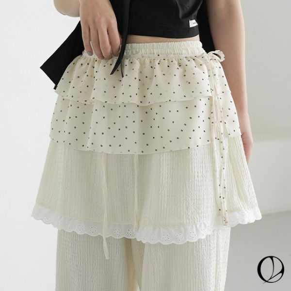 Roining chiffon dot wrap skirt