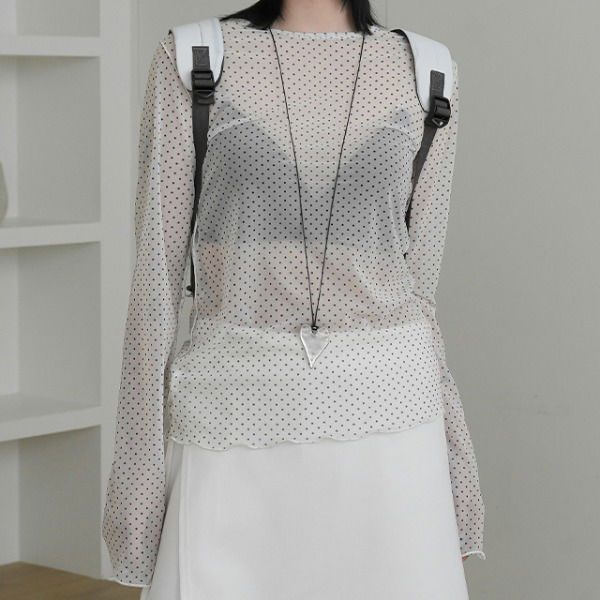 Shoni see-through dot t-shirt
