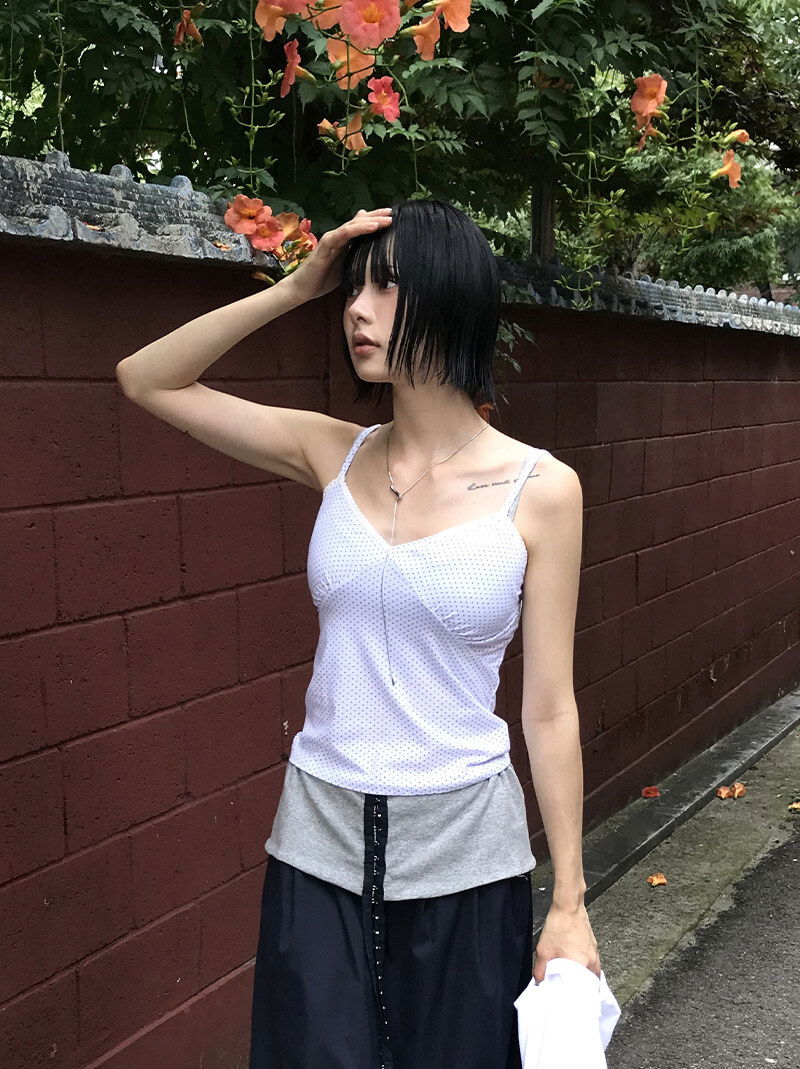 DOT LACE SLEEVELESS 無袖