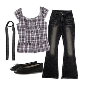 flats,jeans,blouses 코디