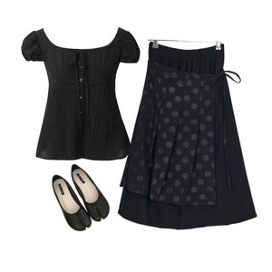 skirt,blouses,flats 코디