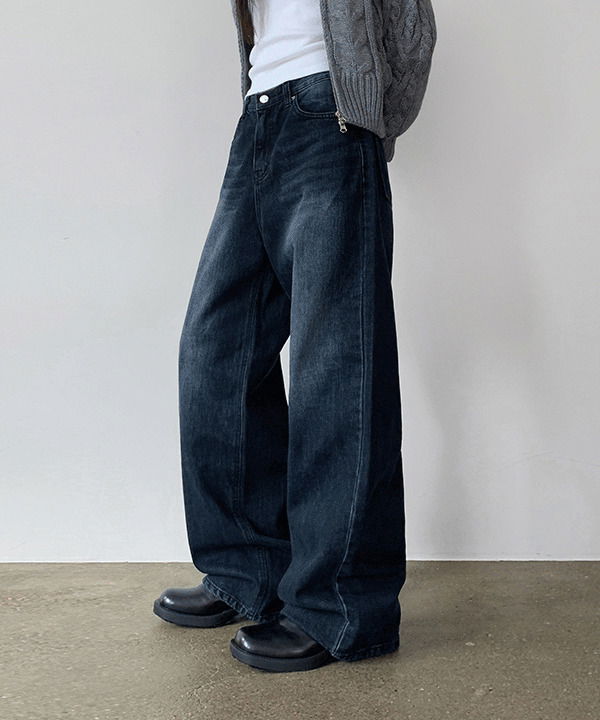Lecture Faded Wide Denim Pants