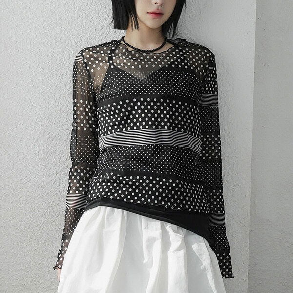 Fortin see-through dot t-shirt