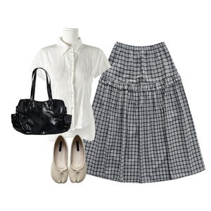 skirt,blouses,flats 코디