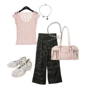 Cute,Casual,camo,pants,summer,kpop,lace,pink,cool,cargo,blouse 코디