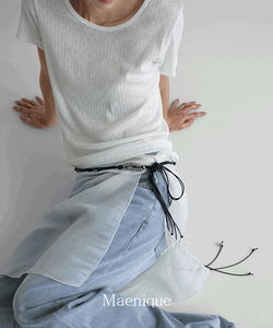 Lenod Punching Eyelet Uniq Short Sleeve T-Shirt