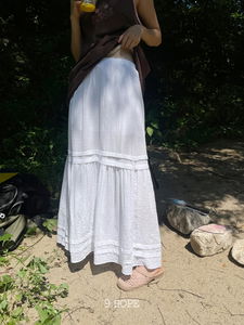 格紋長版半身裙