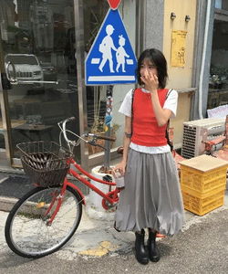 休閒寬擺尼龍長裙