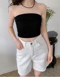 Spandex Banding 3 Crop Tube Top Sleeveless 