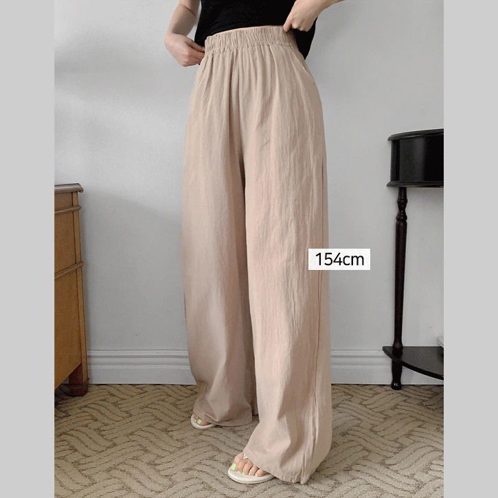 Linen Touch 12 Banding Wide Pants