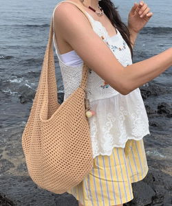 Bohol Round Summer Knit Shoulder Bag Knitwear Bag 6 Colors Resort Look