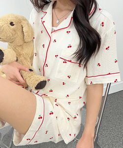 Cherry short sleeve pajama set