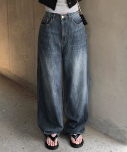 簡約剪裁寬版長褲