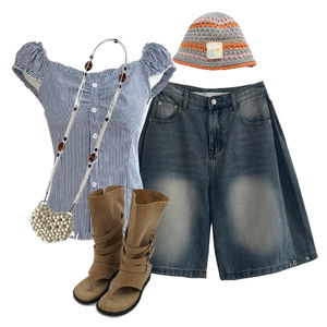 ShortPants,blouses,boots 코디