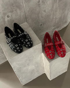 Punching Stud Mary Jane Flat Shoes