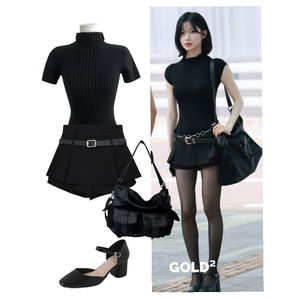k-pop,반팔,여름,올블랙,무채색,가방,black 코디