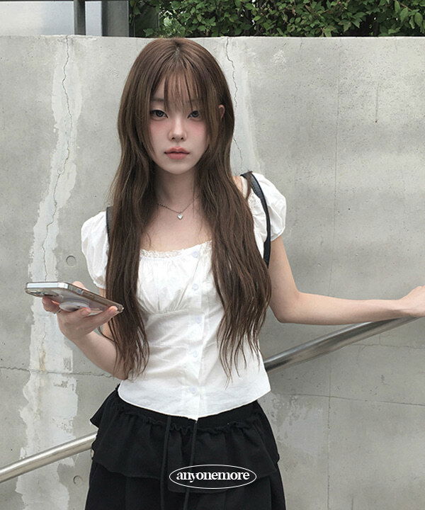 方領蕾絲短袖上衣