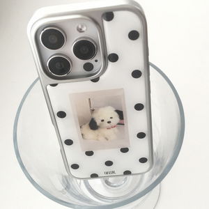 Cutin Puppy Dot Silver Epoxy iPhone Case