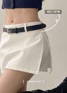 Office Unique, H-line mini team basic plain basic neat skirt skirt pants 3 colors