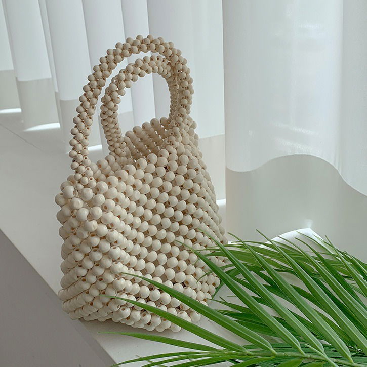 Beaded mini tote bag