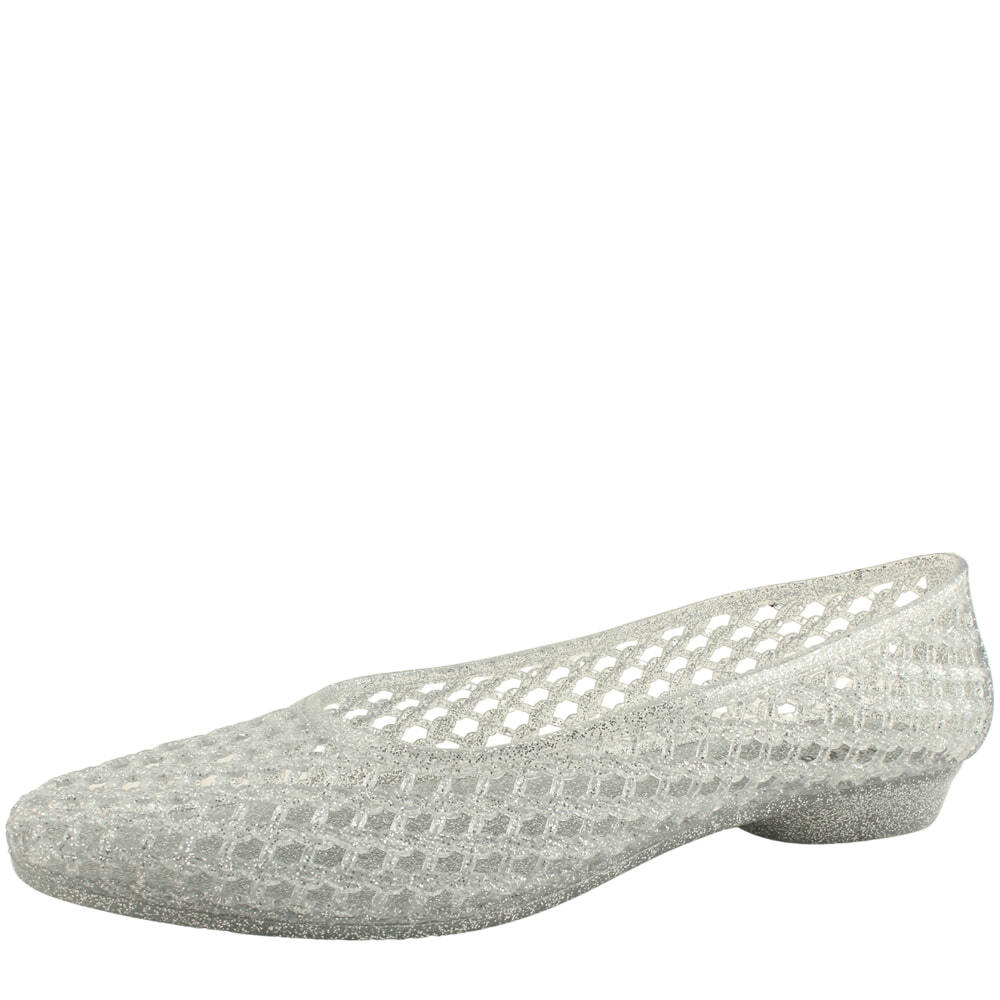 Soft Jelly Punching Flat Sandals Pearl Silver 平底鞋