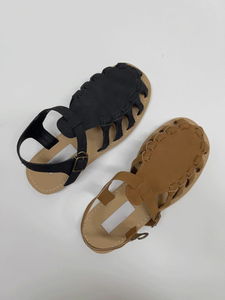 編織繫帶麂皮涼鞋