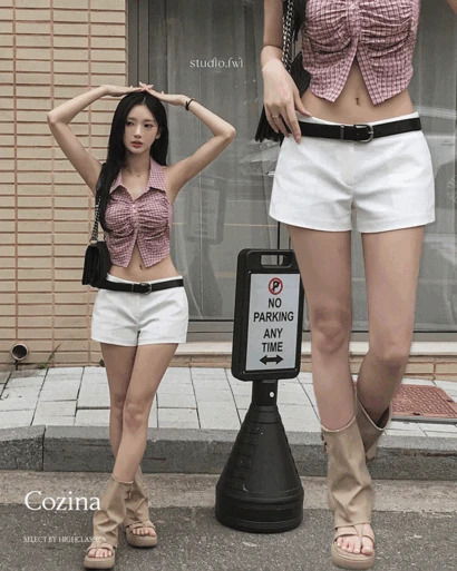 코지나 로우웨스트 로우라이즈 포켓 핫팬츠 썸머 숏팬츠 코튼 여름 반바지