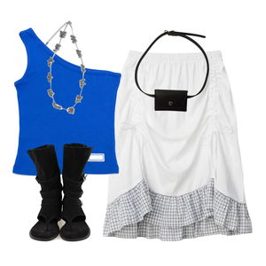 skirt,sleeveless,necklace 코디