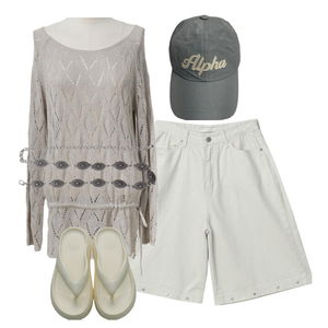ShortPants,knitwears,belt 코디