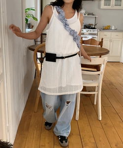 提花蕾絲吊帶洋裝