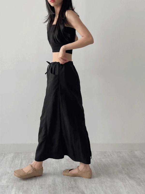 【INCHANT ME】Pocket nylon long skirt inchant me - Pocket Nylon Long Skirt - Codibook.
